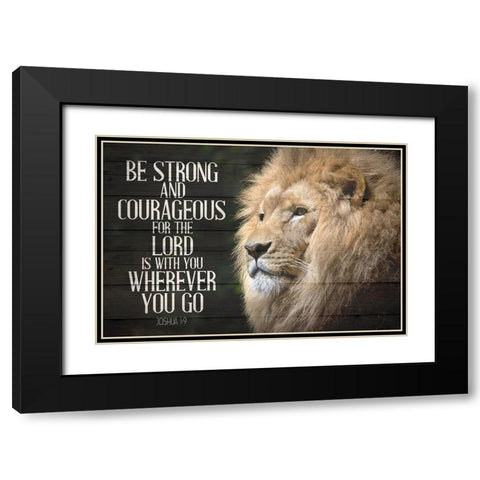 Be Strong Black Modern Wood Framed Art Print with Double Matting by Allen, Kimberly