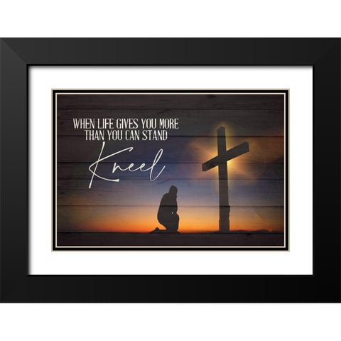Kneel Black Modern Wood Framed Art Print with Double Matting by Allen, Kimberly