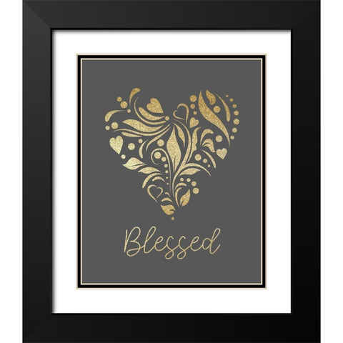 Blessed Heart Black Modern Wood Framed Art Print with Double Matting by Allen, Kimberly