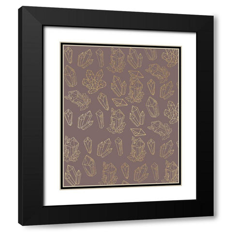 Crystal Pattern Black Modern Wood Framed Art Print with Double Matting by Allen, Kimberly