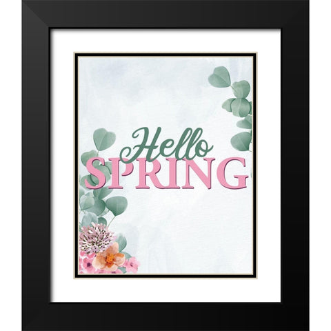 Hello Spring Black Modern Wood Framed Art Print with Double Matting by Allen, Kimberly