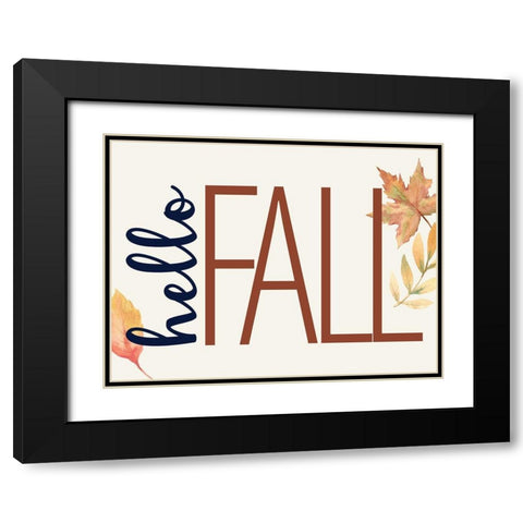 Hello Fall Black Modern Wood Framed Art Print with Double Matting by Allen, Kimberly