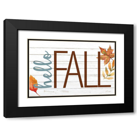 Hello Fall Black Modern Wood Framed Art Print with Double Matting by Allen, Kimberly