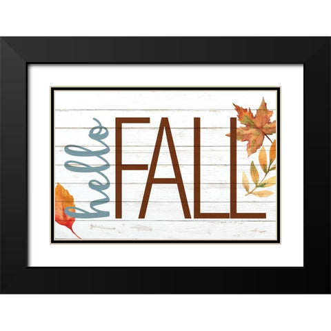 Hello Fall Black Modern Wood Framed Art Print with Double Matting by Allen, Kimberly