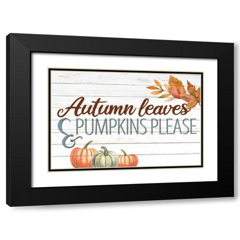 Autumn Leaves Black Modern Wood Framed Art Print with Double Matting by Allen, Kimberly