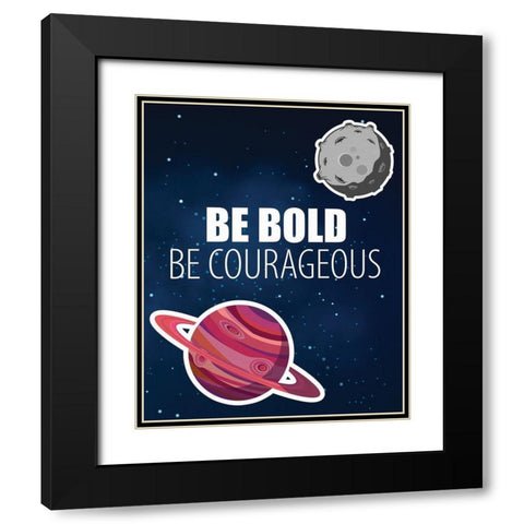 Be Bold Space Black Modern Wood Framed Art Print with Double Matting by Allen, Kimberly