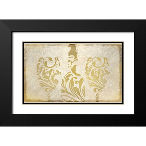 Golden Wine 2 Black Modern Wood Framed Art Print with Double Matting by Allen, Kimberly