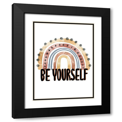 Be Yourself Rainbow V2 Black Modern Wood Framed Art Print with Double Matting by Allen, Kimberly
