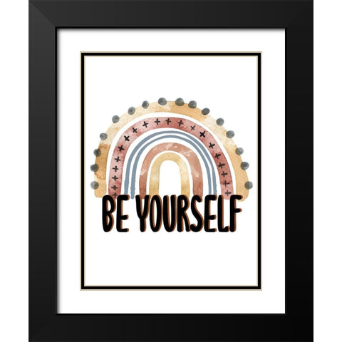 Be Yourself Rainbow V2 Black Modern Wood Framed Art Print with Double Matting by Allen, Kimberly