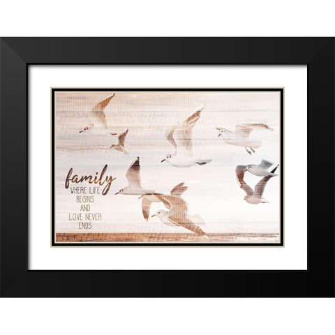 Love Never Ends Black Modern Wood Framed Art Print with Double Matting by Allen, Kimberly