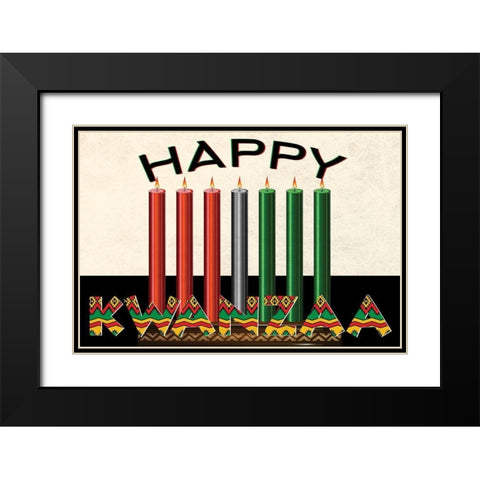 Happy Kwanzaa Black Modern Wood Framed Art Print with Double Matting by Allen, Kimberly