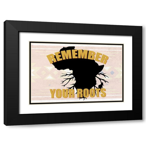 Remember Your Roots Black Modern Wood Framed Art Print with Double Matting by Allen, Kimberly