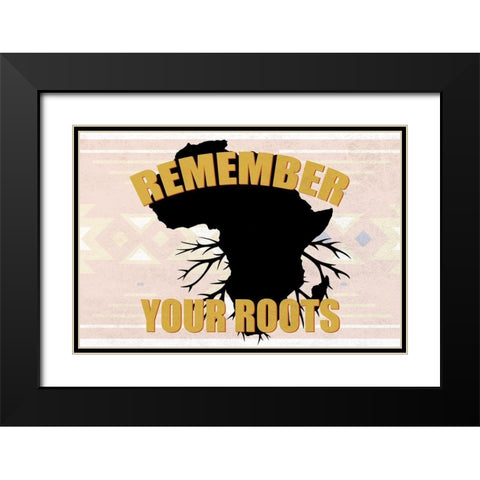 Remember Your Roots Black Modern Wood Framed Art Print with Double Matting by Allen, Kimberly