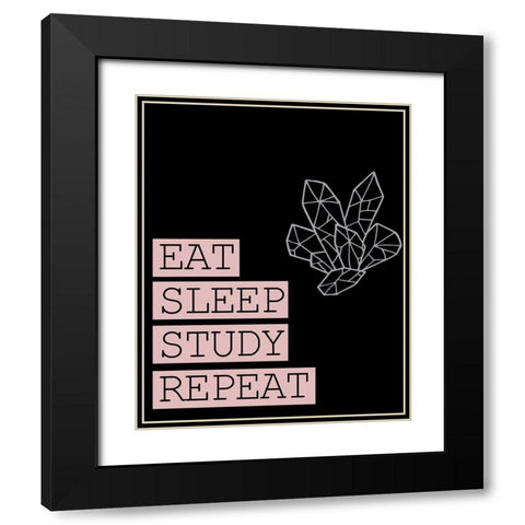 Eat Sleep Black Modern Wood Framed Art Print with Double Matting by Allen, Kimberly