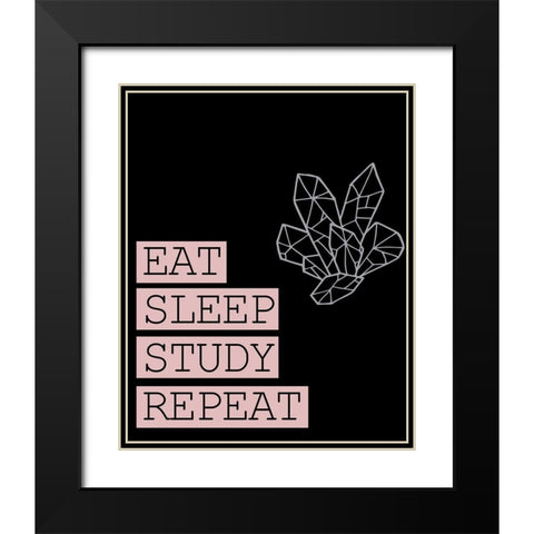 Eat Sleep Black Modern Wood Framed Art Print with Double Matting by Allen, Kimberly