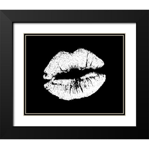 White Lips Black Modern Wood Framed Art Print with Double Matting by Allen, Kimberly