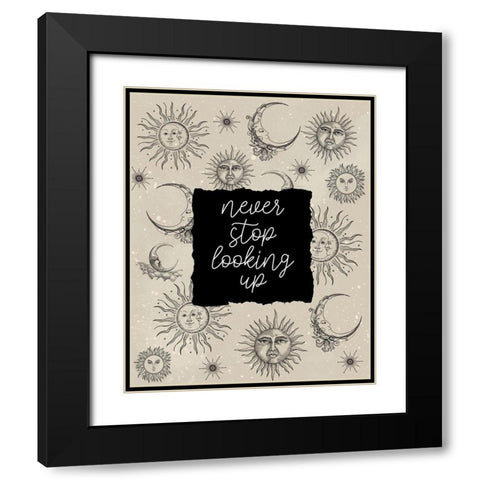 Moon and Sun V2 Black Modern Wood Framed Art Print with Double Matting by Allen, Kimberly