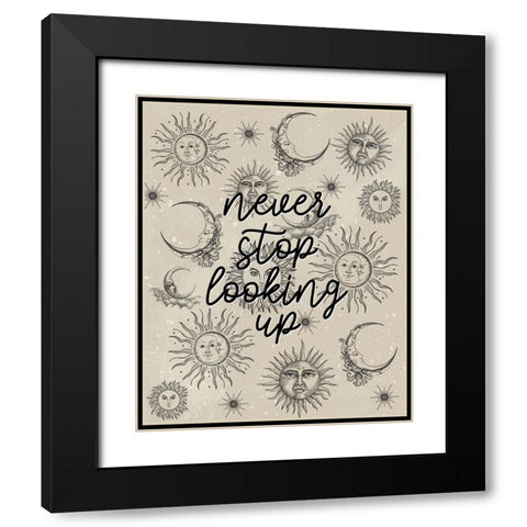 Moon And Sun Black Modern Wood Framed Art Print with Double Matting by Allen, Kimberly