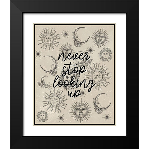 Moon And Sun Black Modern Wood Framed Art Print with Double Matting by Allen, Kimberly