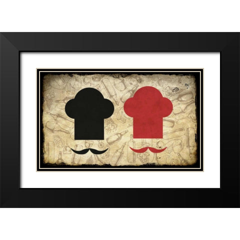Black and Red Chef Black Modern Wood Framed Art Print with Double Matting by Allen, Kimberly
