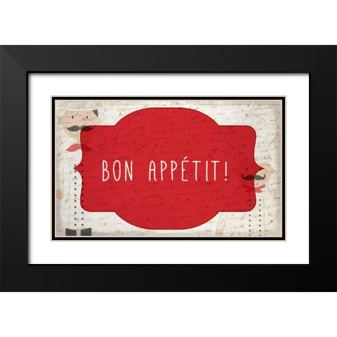 Bon Appetit Black Modern Wood Framed Art Print with Double Matting by Allen, Kimberly