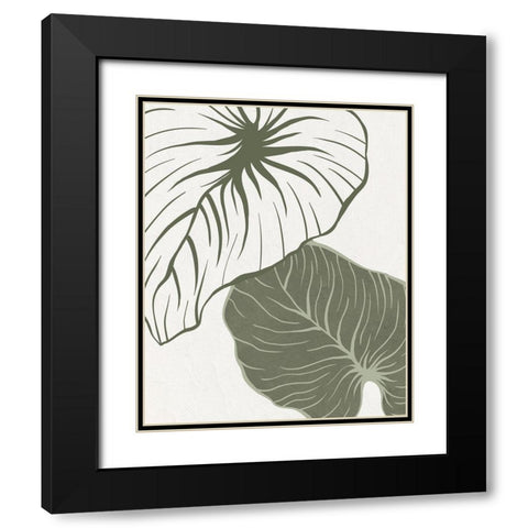 Serenity Palm 1 Black Modern Wood Framed Art Print with Double Matting by Allen, Kimberly