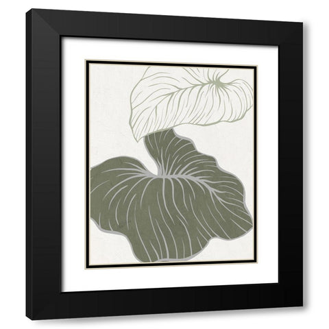 Serenity Palm 2 Black Modern Wood Framed Art Print with Double Matting by Allen, Kimberly