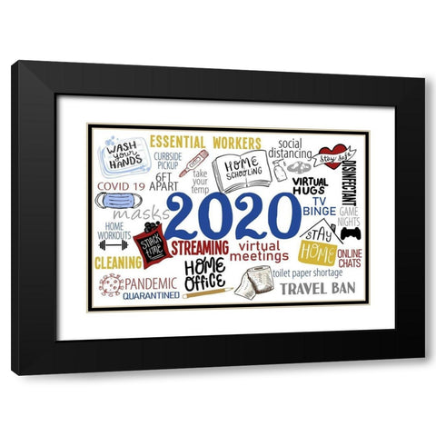 2020 The Year Black Modern Wood Framed Art Print with Double Matting by Allen, Kimberly