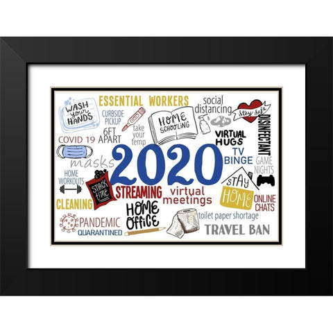 2020 The Year Black Modern Wood Framed Art Print with Double Matting by Allen, Kimberly