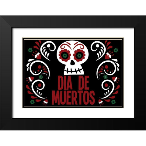 Dia De Muertos Black Modern Wood Framed Art Print with Double Matting by Allen, Kimberly