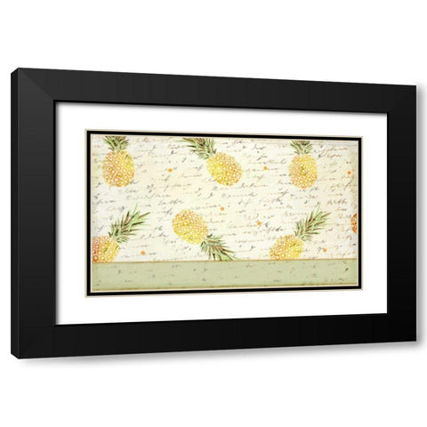 Pineapple Letter Black Modern Wood Framed Art Print with Double Matting by Allen, Kimberly