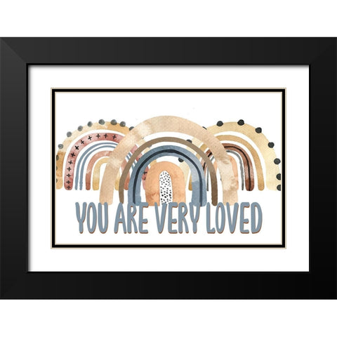 You are Loved Rainbow Black Modern Wood Framed Art Print with Double Matting by Allen, Kimberly