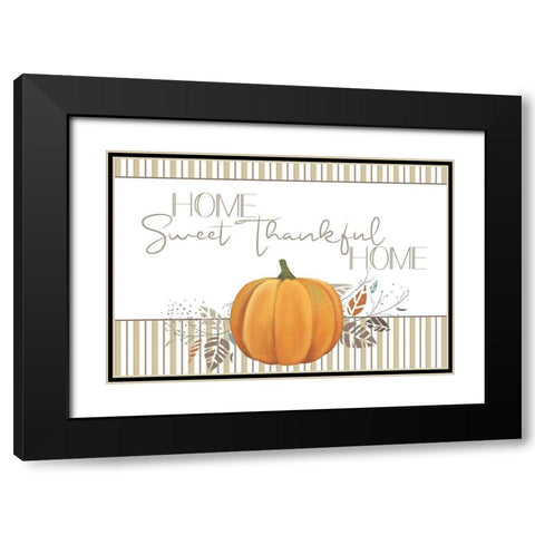 Home Sweet Thankful Home V2 Black Modern Wood Framed Art Print with Double Matting by Allen, Kimberly