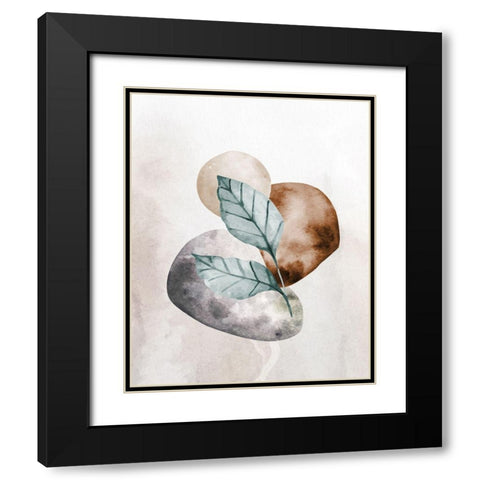 Stone Leaf 2 Black Modern Wood Framed Art Print with Double Matting by Allen, Kimberly
