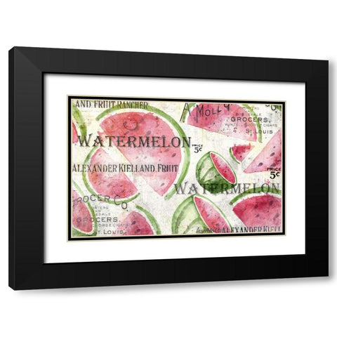 Watermelon Summer Black Modern Wood Framed Art Print with Double Matting by Allen, Kimberly