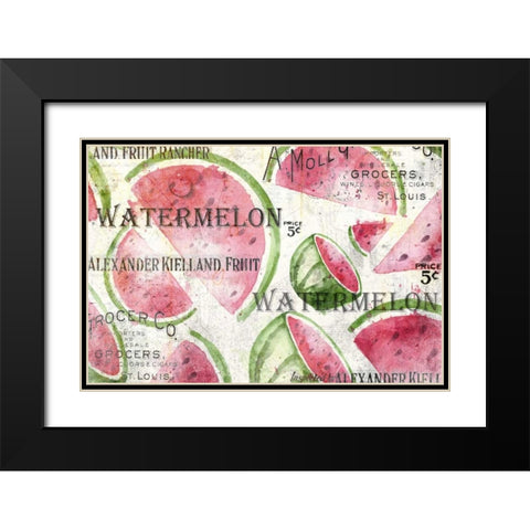 Watermelon Summer Black Modern Wood Framed Art Print with Double Matting by Allen, Kimberly
