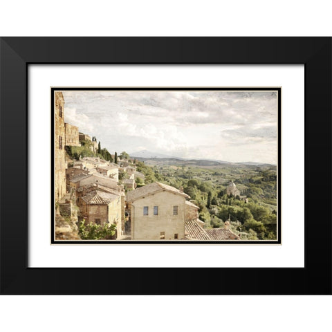 Tuscan Hillside Black Modern Wood Framed Art Print with Double Matting by Allen, Kimberly