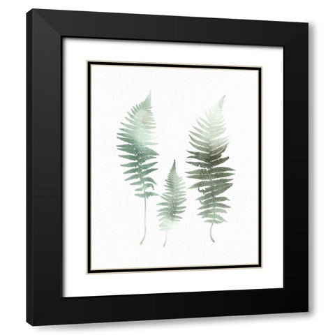 Watercolor Greens 1 Black Modern Wood Framed Art Print with Double Matting by Allen, Kimberly