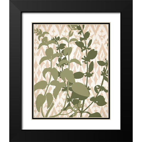Ikat Botanical 2 Black Modern Wood Framed Art Print with Double Matting by Allen, Kimberly