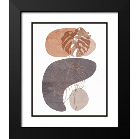 Sand Leaves 2 Black Modern Wood Framed Art Print with Double Matting by Allen, Kimberly