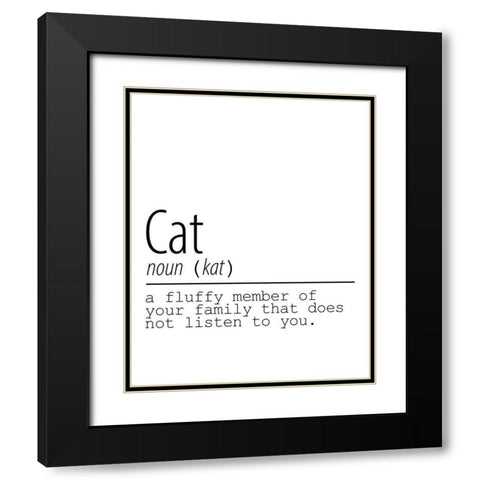 Cat Noun Black Modern Wood Framed Art Print with Double Matting by Allen, Kimberly