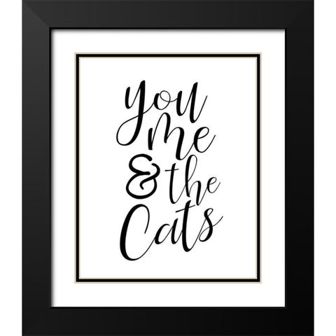 You Me Cats Black Modern Wood Framed Art Print with Double Matting by Allen, Kimberly