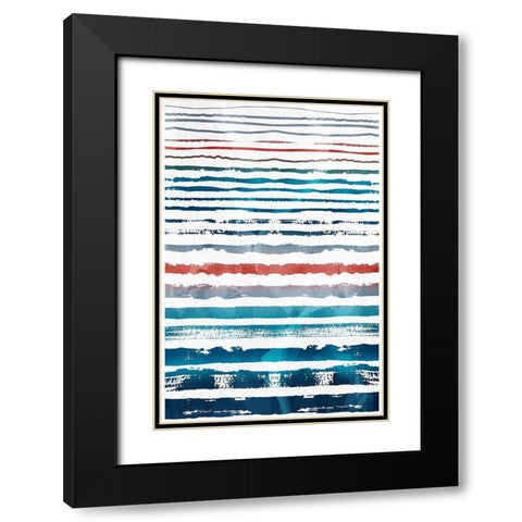 Beach Hues Black Modern Wood Framed Art Print with Double Matting by Allen, Kimberly