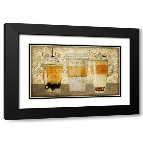 Damask Coffee 2 Black Modern Wood Framed Art Print with Double Matting by Allen, Kimberly