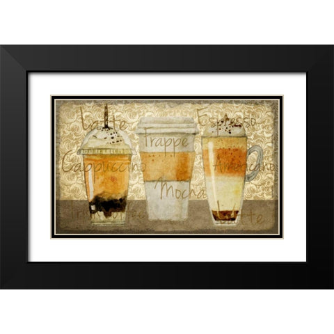 Damask Coffee 2 Black Modern Wood Framed Art Print with Double Matting by Allen, Kimberly