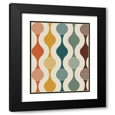 Lines 1 Black Modern Wood Framed Art Print with Double Matting by Allen, Kimberly