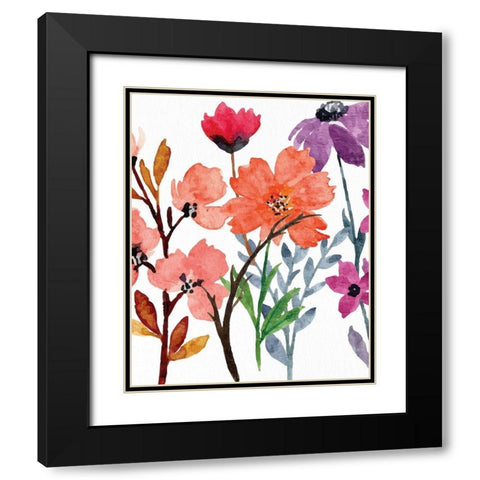 Wildflowers 1 Black Modern Wood Framed Art Print with Double Matting by Allen, Kimberly