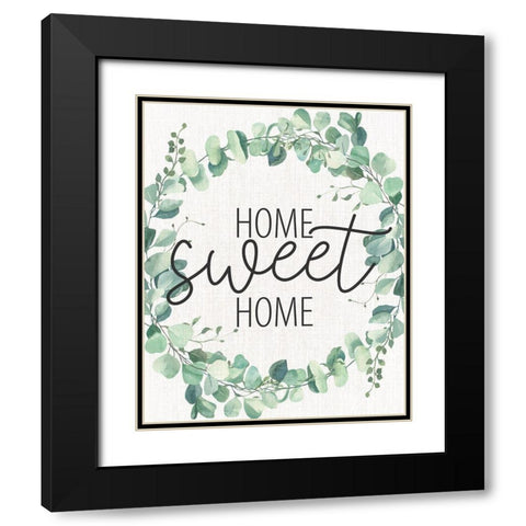 Home Sweet Home Wreath Black Modern Wood Framed Art Print with Double Matting by Allen, Kimberly