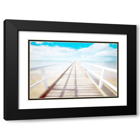 Pier Black Modern Wood Framed Art Print with Double Matting by Allen, Kimberly