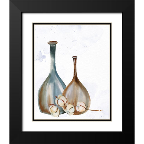 Cotton Vase 1 Black Modern Wood Framed Art Print with Double Matting by Allen, Kimberly